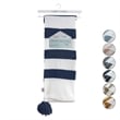 Viola Navy Acrylic 50x60 Inches 4 Corner Tassel Stripe Knit Throw Blanket