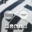 Viola Navy Acrylic 50x60 Inches 4 Corner Tassel Stripe Knit Throw Blanket