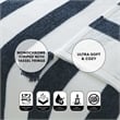 Viola Navy Acrylic 50x60 Inches 4 Corner Tassel Stripe Knit Throw Blanket