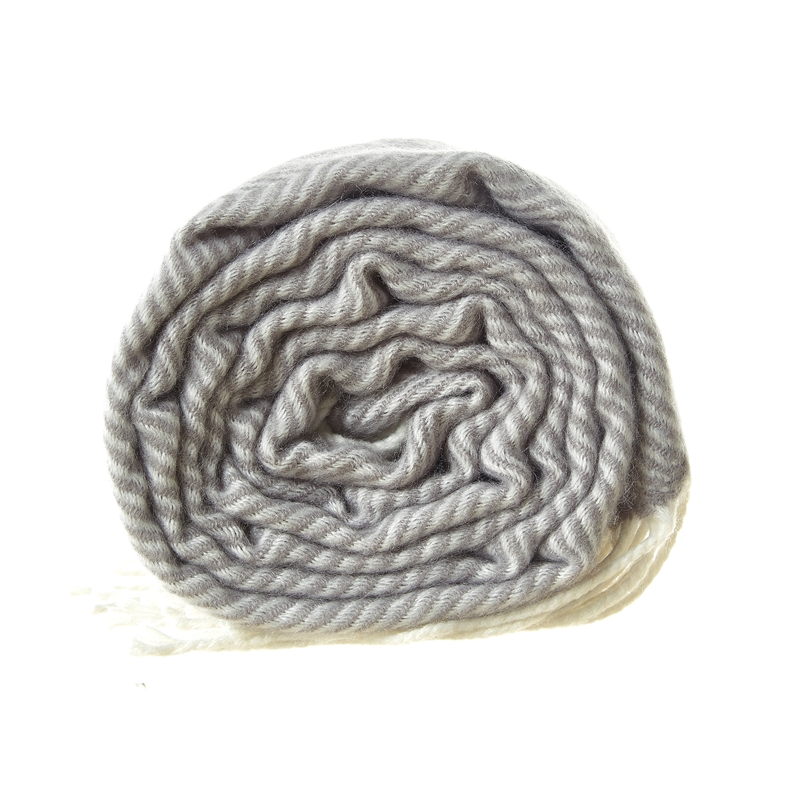 Nalani Light Grey Acrylic 50x60 Inches Faux Cashmere Fringe  Throw Blanket