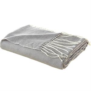 Nalani Light Grey Acrylic 50x60 Inches Faux Cashmere Fringe  Throw Blanket