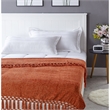 Derick Rust Polyester 50x60 Inches Chenille Tassel Knit Throw Blanket