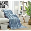 Derick Blue Polyester 50x60 Inches Chenille Tassel Knit Throw Blanket