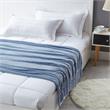 Derick Blue Polyester 50x60 Inches Chenille Tassel Knit Throw Blanket