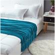 Derick Teal Polyester 50x60 Inches Chenille Tassel Knit Throw Blanket