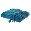 Derick Teal Polyester 50x60 Inches Chenille Tassel Knit Throw Blanket