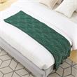 Jamar Hunter Green Polyester 50x60 Inches Chenille Diamond Cable Cozy Knit Throw