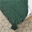Jamar Hunter Green Polyester 50x60 Inches Chenille Diamond Cable Cozy Knit Throw