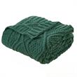 Jamar Hunter Green Polyester 50x60 Inches Chenille Diamond Cable Cozy Knit Throw