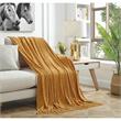 Derick Yellow Polyester 50x60 Inches Chenille Tassel Knit Throw Blanket