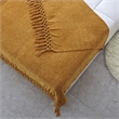 Derick Yellow Polyester 50x60 Inches Chenille Tassel Knit Throw Blanket