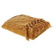 Derick Yellow Polyester 50x60 Inches Chenille Tassel Knit Throw Blanket