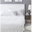 Derick White Polyester 50x60 Inches Chenille Tassel Knit Throw Blanket