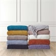 Derick White Polyester 50x60 Inches Chenille Tassel Knit Throw Blanket