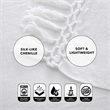 Derick White Polyester 50x60 Inches Chenille Tassel Knit Throw Blanket