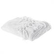 Derick White Polyester 50x60 Inches Chenille Tassel Knit Throw Blanket