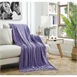 Derick Purple Polyester 50x60 Inches Chenille Tassel Knit Throw Blanket