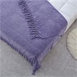 Derick Purple Polyester 50x60 Inches Chenille Tassel Knit Throw Blanket