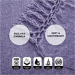 Derick Purple Polyester 50x60 Inches Chenille Tassel Knit Throw Blanket
