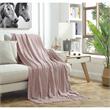 Derick Blush Polyester 50x60 Inches Chenille Tassel Knit Throw Blanket