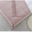 Derick Blush Polyester 50x60 Inches Chenille Tassel Knit Throw Blanket
