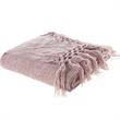 Derick Blush Polyester 50x60 Inches Chenille Tassel Knit Throw Blanket