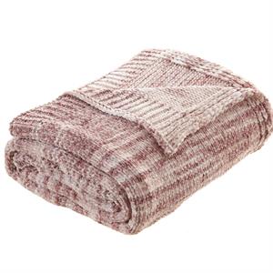 Mayra Blush Polyester 50x60 Inches Space Dye Chenille Cozy and Lightweight Throw