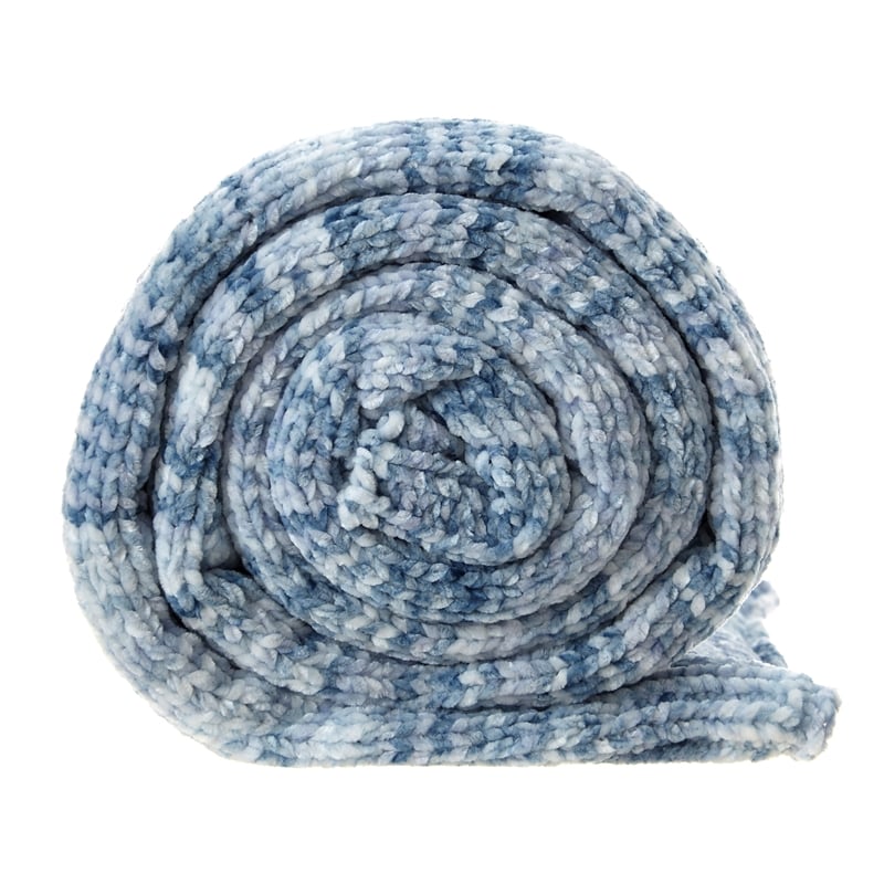 Mayra Navy Polyester 50x60 Inches Space Dye Chenille Cozy and Lightweight Throw