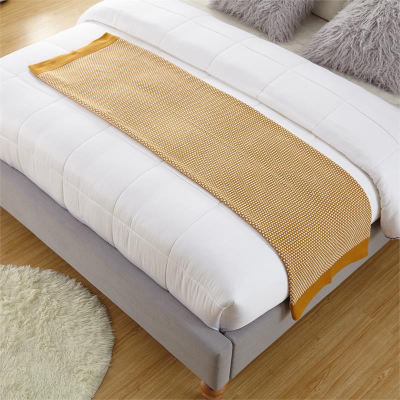 Christiana Yellow Acrylic 50x60 Inches Two Tone Soft Knit Throw Blanket