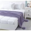 Margo Purple Acrylic 50x60 Inches Wool-like 4 Corner Tassel Knit Throw Blanket