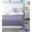 Margo Purple Acrylic 50x60 Inches Wool-like 4 Corner Tassel Knit Throw Blanket