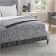 Krish Black Acrylic 50x60 Inches Faux Mohair Tassels Knit Throw Blanket