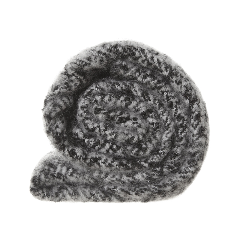 Krish Black Acrylic 50x60 Inches Faux Mohair Tassels Knit Throw Blanket