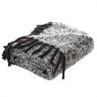 Krish Black Acrylic 50x60 Inches Faux Mohair Tassels Knit Throw Blanket
