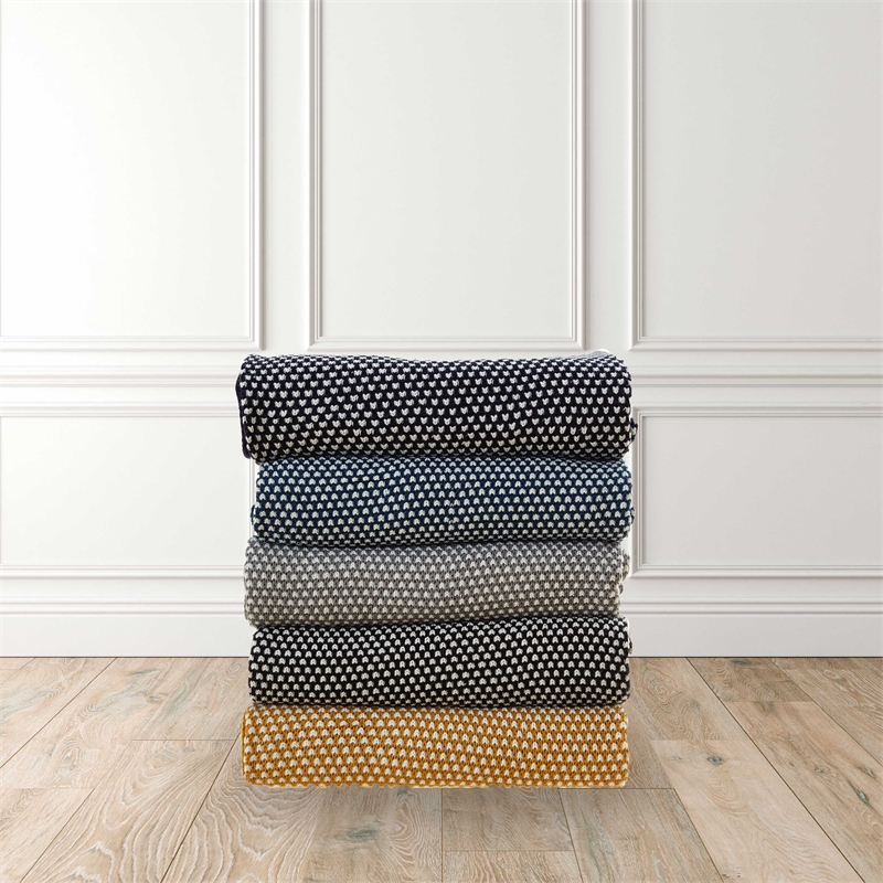Christiana Teal Acrylic 50x60 Inches Two Tone Soft Knit Throw Blanket
