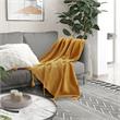 Tianna Yellow Acrylic 50x60 Inches Wool-like Tassels Knit Throw Blanket