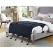 Tianna Navy Acrylic 50x60 Inches Wool-like Tassels Knit Throw Blanket