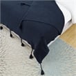 Tianna Navy Acrylic 50x60 Inches Wool-like Tassels Knit Throw Blanket
