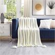 Margo Ivory Acrylic 50x60 Inches Wool-like 4 Corner Tassel Knit Throw Blanket