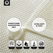Margo Ivory Acrylic 50x60 Inches Wool-like 4 Corner Tassel Knit Throw Blanket