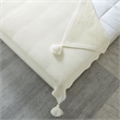 Margo Ivory Acrylic 50x60 Inches Wool-like 4 Corner Tassel Knit Throw Blanket