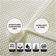 Margo Ivory Acrylic 50x60 Inches Wool-like 4 Corner Tassel Knit Throw Blanket