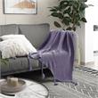 Tianna Purple Acrylic 50x60 Inches Wool-like Tassels Knit Throw Blanket