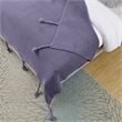 Tianna Purple Acrylic 50x60 Inches Wool-like Tassels Knit Throw Blanket