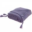 Tianna Purple Acrylic 50x60 Inches Wool-like Tassels Knit Throw Blanket