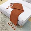 Tianna Rust Acrylic 50x60 Inches Wool-like Tassels Knit Throw Blanket