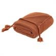 Tianna Rust Acrylic 50x60 Inches Wool-like Tassels Knit Throw Blanket