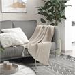 Tianna Sand Acrylic 50x60 Inches Wool-like Tassels Knit Throw Blanket