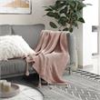 Tianna Blush Acrylic 50x60 Inches Wool-like Tassels Knit Throw Blanket