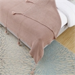 Tianna Blush Acrylic 50x60 Inches Wool-like Tassels Knit Throw Blanket